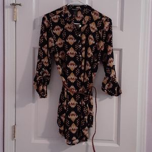 Long blouse with belt